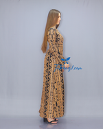 Load image into Gallery viewer, Gold Color Fully Embroidery Thoub Skirt Dress
