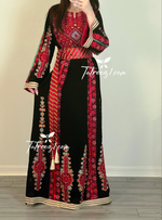 Load image into Gallery viewer, Red &amp; Black Stylish Beautiful Palestinian Embroidery
