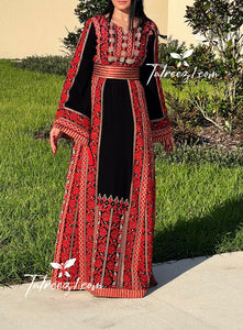 Traditional Kashmir Embroidered Palestinian Fellahi Thobe