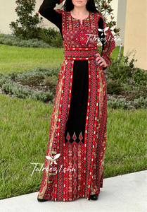 Stunning Traditional Embroidered Palestinian Fellahi Thobe