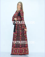 Charger l&#39;image dans la galerie, Multicolor Red Embroidered Jordanian Palestinian Thoub Dress
