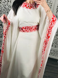 Cream Luxury Embroidery Dubai One Size abaya