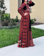 Load image into Gallery viewer, Red Tatreez Stunning Traditional Embroidered Palestinian Fellahi Thobe
