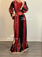 Load image into Gallery viewer, Red &amp; Black Stylish Beautiful Palestinian Embroidery
