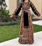 New Collections Gold Embroidery Elegant Velvet Palestinian Thoub