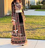 Load image into Gallery viewer, Elegant Style Traditional With Reversible Belt Embroidered Palestinian Fellahi Thobe
