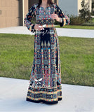 Navy Malacca Embroidered Palestinian Fellahi Thobe