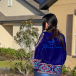 Load image into Gallery viewer, Velvet Royal Blue Short jacket Embroidery with brilliant hues
