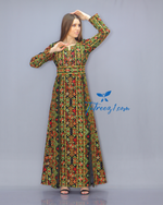 Load image into Gallery viewer, Green Color Fully Embroidery  Thoub Skirt Attached
