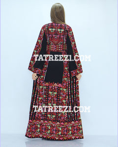 Stunning Modern Red Embroidery Thoub