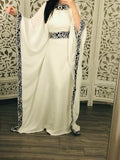 Cream Luxury Embroidery Dubai One Size abaya