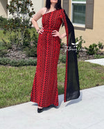 Load image into Gallery viewer, Stunning Red Carpet One Shoulder Fully Embroidery Long Dress
