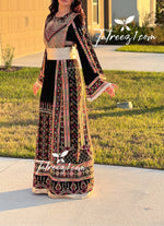 Load image into Gallery viewer, Elegant Style Traditional With Reversible Belt Embroidered Palestinian Fellahi Thobe
