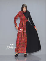 Load image into Gallery viewer, Elegant Embroidery HighNeck  Long Dress Tatreez
