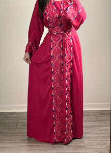 Made in Dubai Pink Beautiful Set Embroidery Caftan Abaya