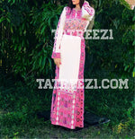 Charger l&#39;image dans la galerie, Pink Tatreez Traditional Palestinian Thoub Embroidery Dress
