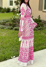 Load image into Gallery viewer, Miss Princess With Pink Embroidery Long Thoub Dress
