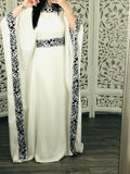 Cream Luxury Embroidery Dubai One Size abaya