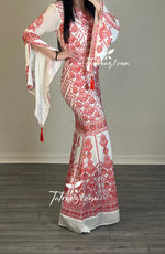 Charger l&#39;image dans la galerie, Miss Princess With Red Embroidery Long Thoub Dress
