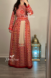 Cappuccino Multicolor Delicate Malacca with Kashmir Stone Embroidery Thobe with Reversible Belt