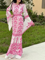 Load image into Gallery viewer, Miss Princess With Pink Embroidery Long Thoub Dress
