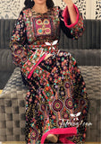 Purple Malacca Silk Velvet Stone Embroidery Thobe