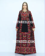 Charger l&#39;image dans la galerie, Multicolor Red Embroidered Jordanian Palestinian Thoub Dress
