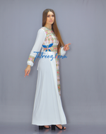 Load image into Gallery viewer, Green Simple Modest Embroidered Long Dress
