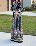 Navy Malacca Embroidered Palestinian Fellahi Thobe