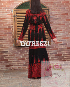 Mermaid Red&Black Elegant Stone Embroidery Long Maxi Dress