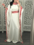 Cream Luxury Embroidery Dubai One Size abaya