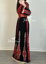 Load image into Gallery viewer, Red &amp; Black Stylish Beautiful Palestinian Embroidery
