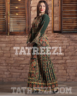 Load image into Gallery viewer, New Collections Green Embroidered Thobe Jordanian Palestinian Thoub Dress
