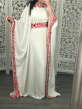 Cream Luxury Embroidery Dubai One Size abaya