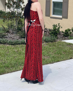 Stunning Red Carpet One Shoulder Fully Embroidery Long Dress