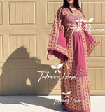 Load image into Gallery viewer, Pink Traditional Embroidered Palestinian Fellahi Thobe
