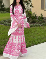 Load image into Gallery viewer, Miss Princess With Pink Embroidery Long Thoub Dress
