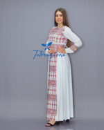 Load image into Gallery viewer, Colorful Simple Modest Embroidered Long Dress
