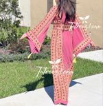 Load image into Gallery viewer, Pink Traditional Embroidered Palestinian Fellahi Thobe
