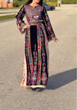 Purple Velvet Malacca Embroidered Palestinian Fellahi Thobe