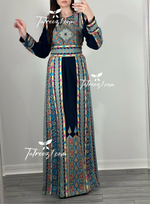 Load image into Gallery viewer, Navy Delicate Malacca with Stone Embroidery Thobe
