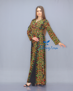 Load image into Gallery viewer, Green Color Fully Embroidery  Thoub Skirt Attached
