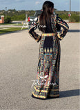 Navy Malacca Embroidered Palestinian Fellahi Thobe