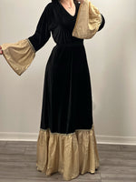 Charger l&#39;image dans la galerie, Made in Dubai Velvet Black Abaya
