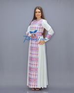 Load image into Gallery viewer, Purple Simple Modest Embroidered Long Dress
