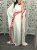 Cream Luxury Embroidery Dubai One Size abaya