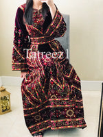 Load image into Gallery viewer, The Luxury Embroidery Elegant Velvet Palestinian Thoub
