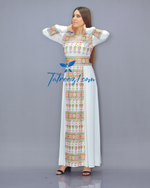 Load image into Gallery viewer, Green Simple Modest Embroidered Long Dress
