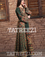 Load image into Gallery viewer, New Collections Green Embroidered Thobe Jordanian Palestinian Thoub Dress
