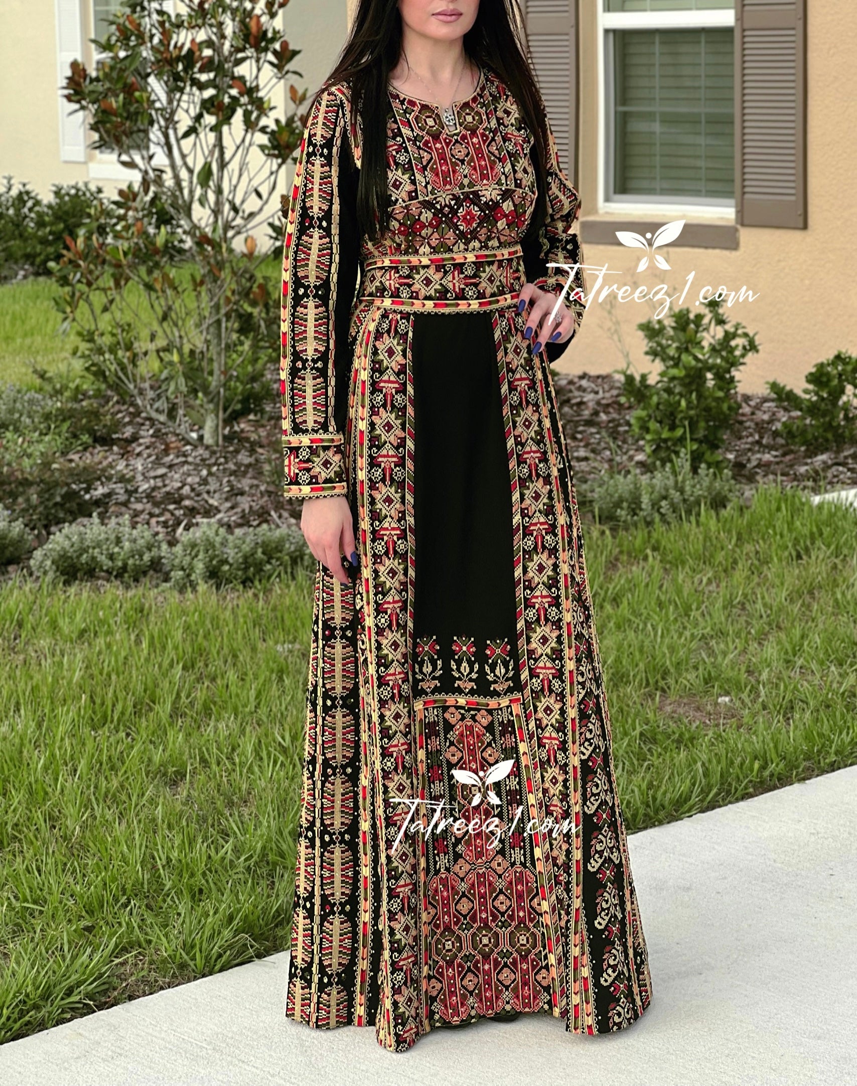 Gold Tatreez Stunning Traditional Embroidered Palestinian Fellahi Thobe